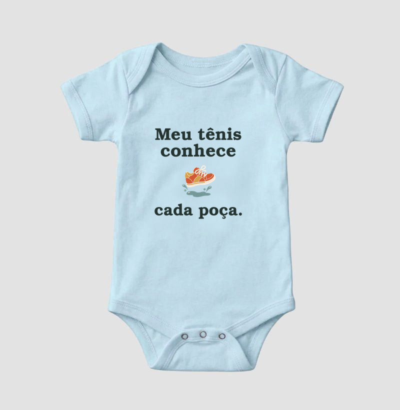 Body Infantil - Conhecedor de Poças, Azul Bebê
