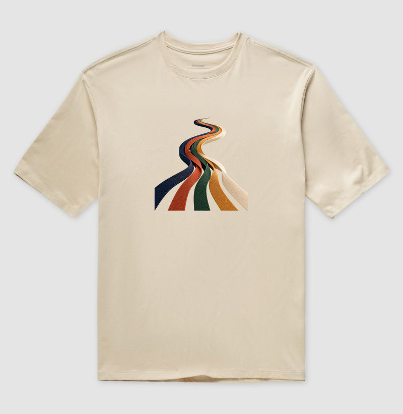 Camiseta Oversized - Quilômetros Compartilhados, Areia