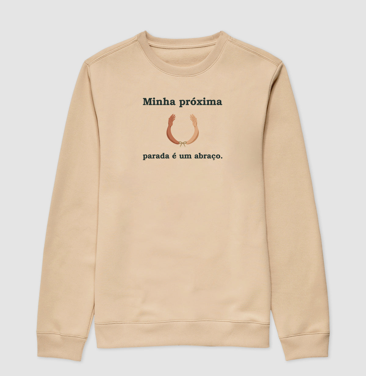 Suéter Moletom - Parada no Abraço, Bege