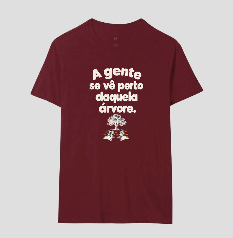 Camiseta Unissex - Ponto de Encontro, Masculino, Bordeaux