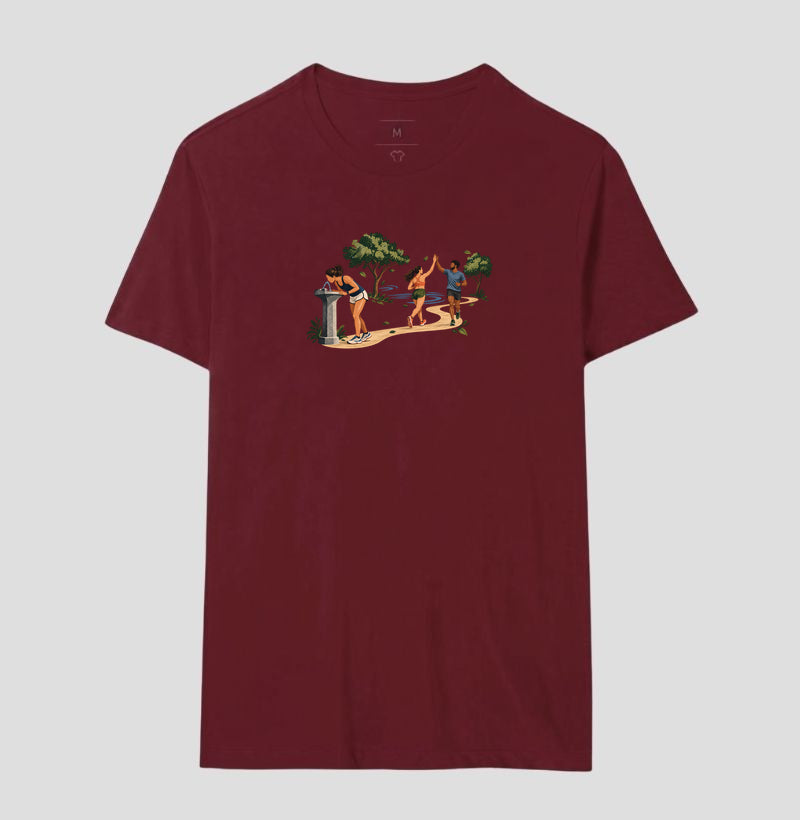 Camiseta Unissex - Primeiro Longão, Masculino, Bordeaux