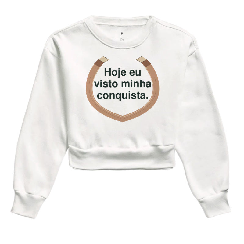 Cropped Moletom - Conquista Vestida, Branca