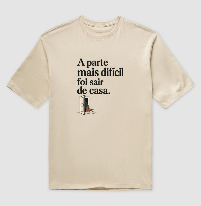Camiseta Oversized - Coragem de Ir, Areia