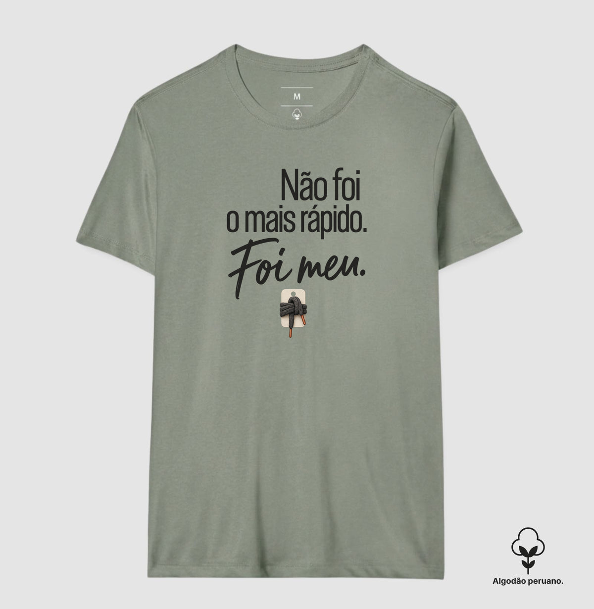 Camiseta Algodão Peruano - Orgulho sem Comparação, Masculino, Verde Oliva