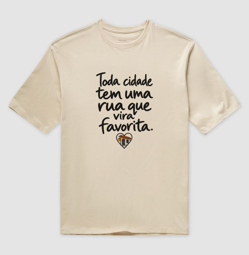 Camiseta Oversized - Rua Favorita, Areia