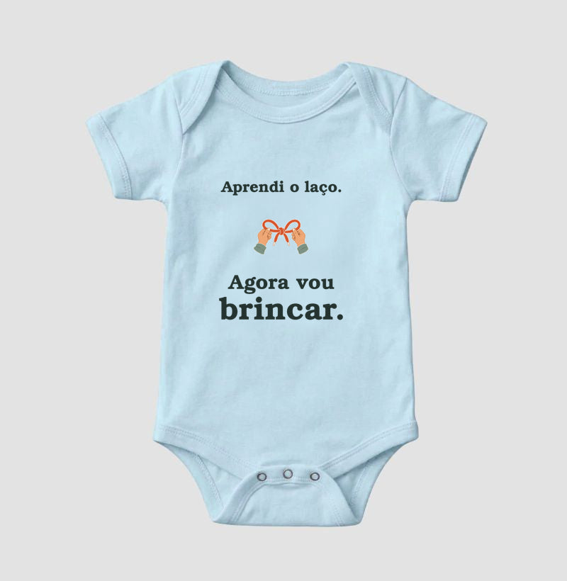 Body Infantil - Laço Aprendido, Azul Bebê