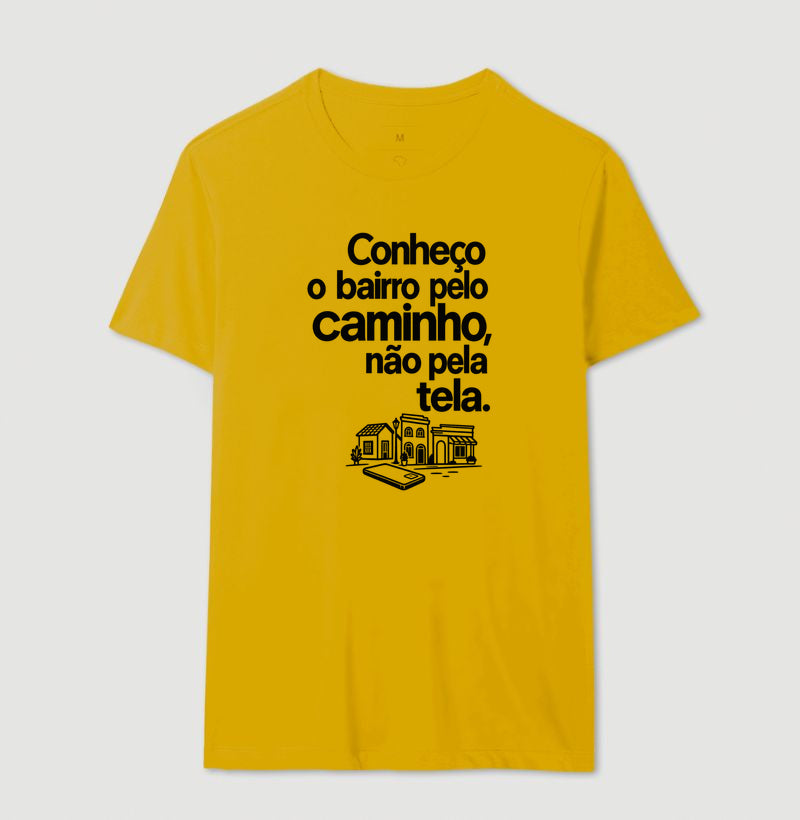 Camiseta Unissex - Caminho Sem Tela, Masculino, Amarelo