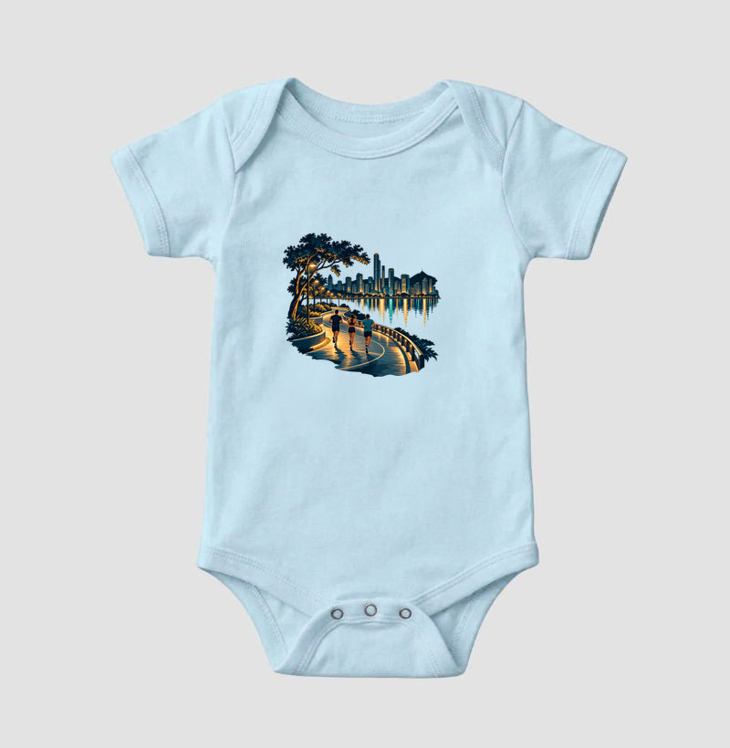 Body Infantil - Noite Refletiva, Azul Bebê