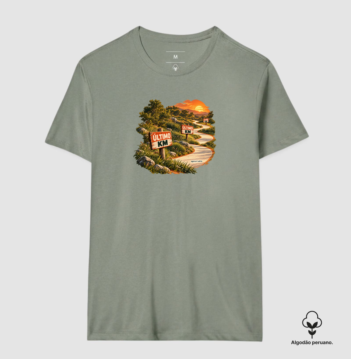 Camiseta Algodão Peruano - Último Quilômetro, Masculino, Verde Oliva