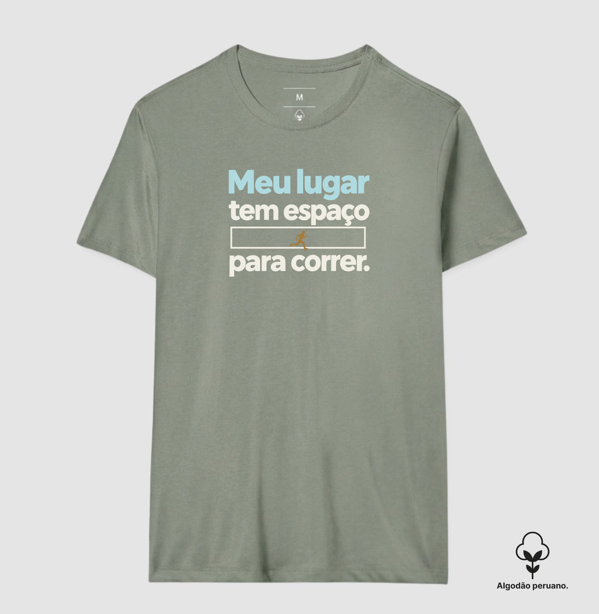 Camiseta Algodão Peruano - Lugar para Correr, Masculino, Verde Oliva