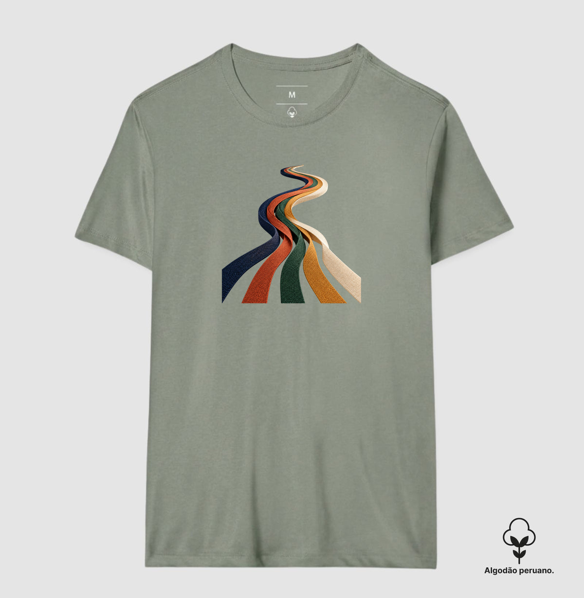 Camiseta Algodão Peruano - Quilômetros Compartilhados, Masculino, Verde Oliva
