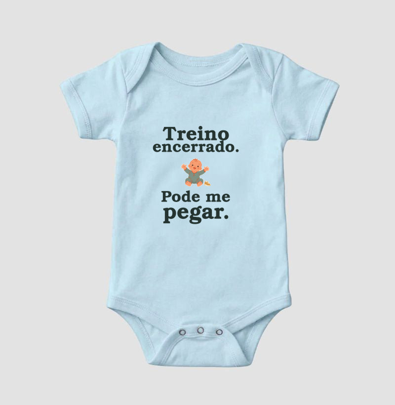 Body Infantil - Hora de Pegar, Azul Bebê