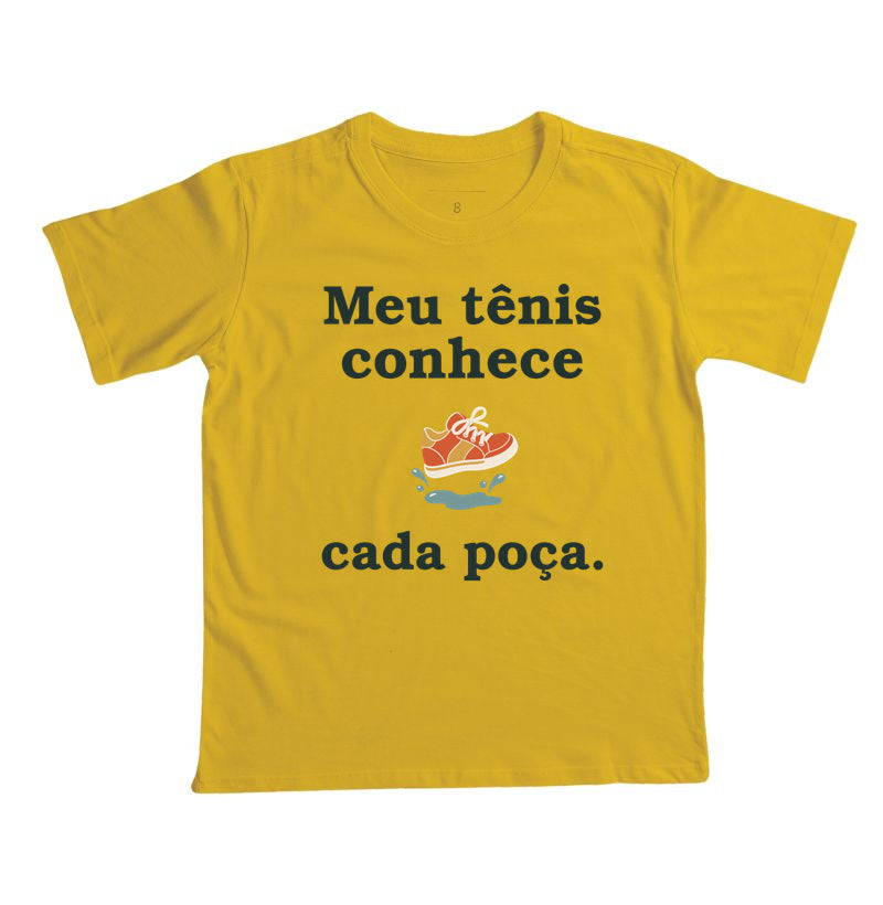 Camiseta Infantil - Conhecedor de Poças, Amarelo