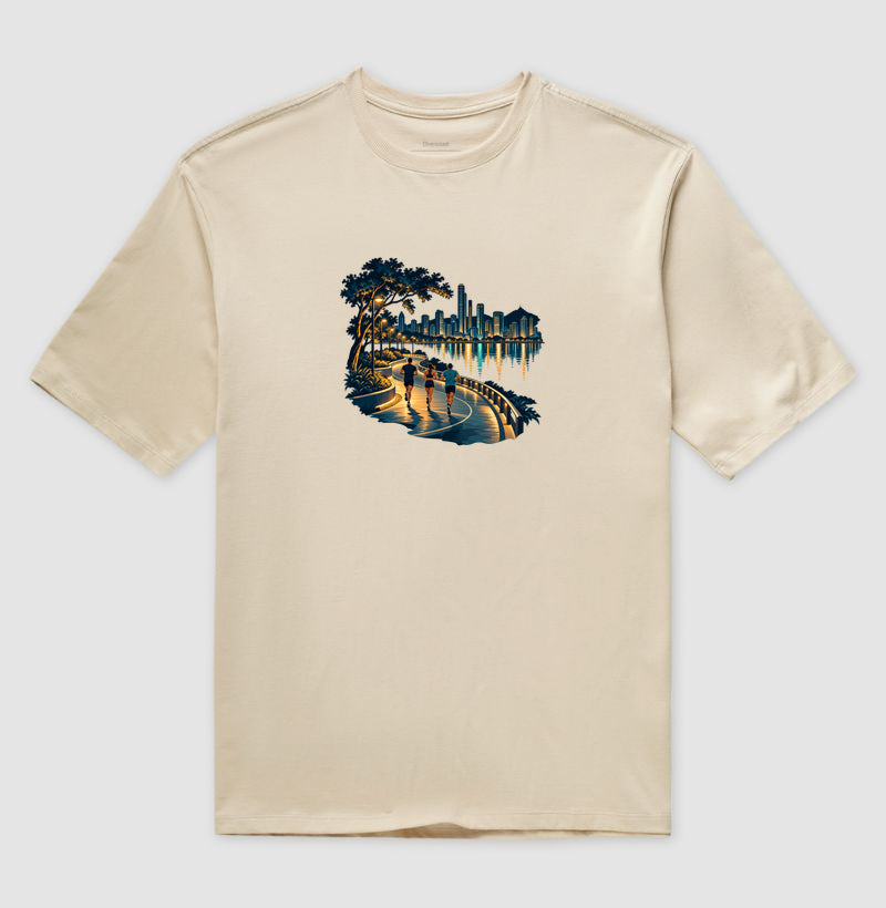 Camiseta Oversized - Noite Refletiva, Areia