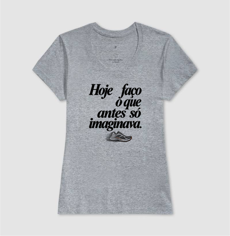 Camiseta Unissex - Passo que Antes Faltava, Feminino, Cinza