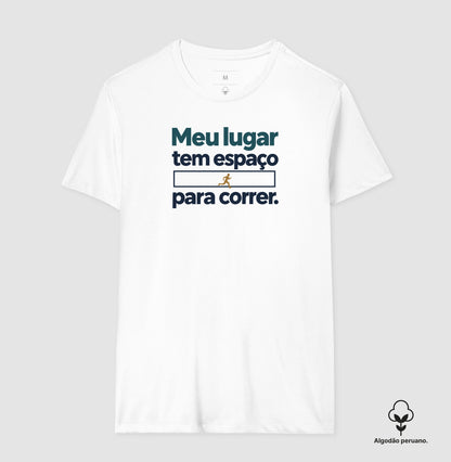 Camiseta Algodão Peruano - Lugar para Correr, Masculino, Branca
