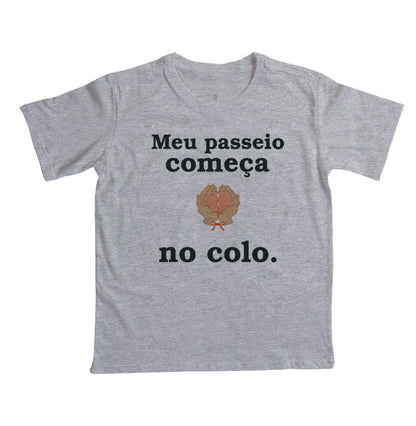 Camiseta Infantil - Começo no Colo, Cinza