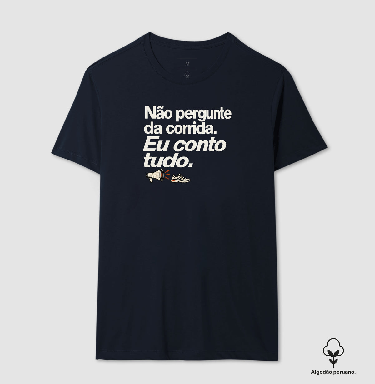Camiseta Algodão Peruano - Cheguei no Assunto, Masculino, Marinho