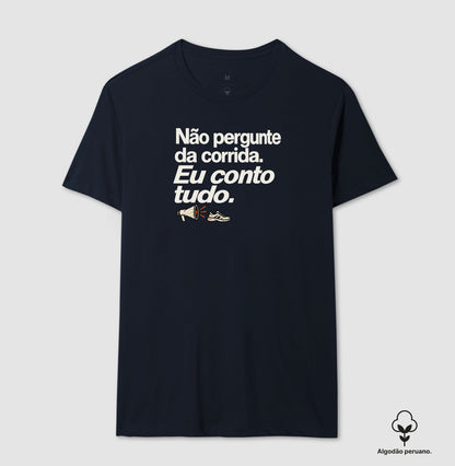Camiseta Algodão Peruano - Cheguei no Assunto, Masculino, Marinho