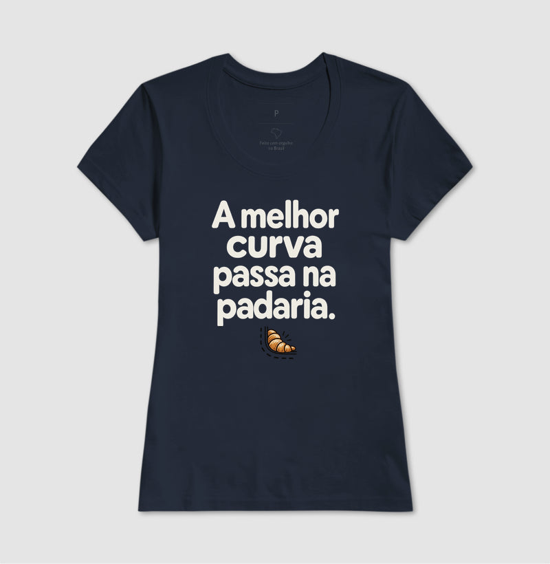 Camiseta Unissex - Curva da Padaria, Feminino, Marinho