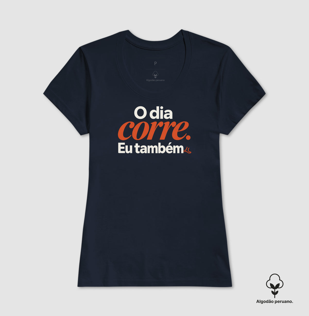 Camiseta Algodão Peruano - O Dia e Eu, Feminino, Marinho