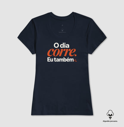 Camiseta Algodão Peruano - O Dia e Eu, Feminino, Marinho