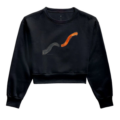 Cropped Moletom - Voltei a Correr, Preta