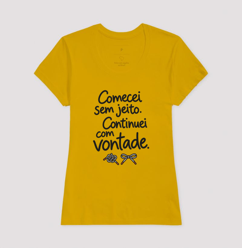Camiseta Unissex - Outro Começo, Feminino, Amarelo