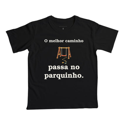 Camiseta Infantil - Caminho do Parquinho, Preta