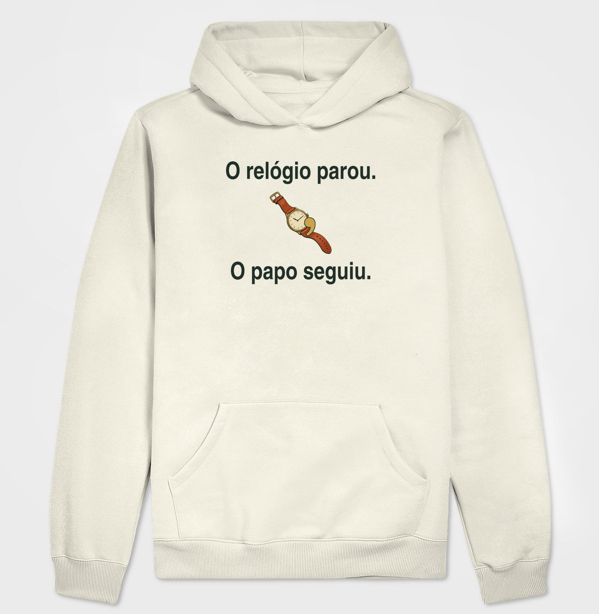 Moletom com Capuz - Relógio e Papo, Off White