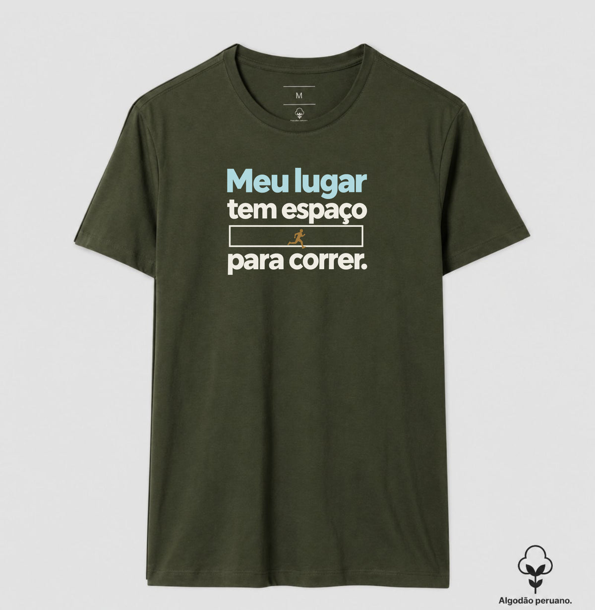 Camiseta Algodão Peruano - Lugar para Correr, Masculino, Verde Musgo