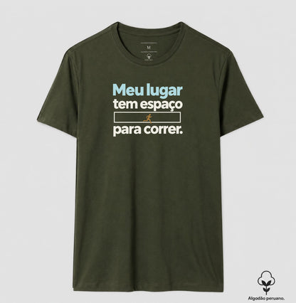 Camiseta Algodão Peruano - Lugar para Correr, Masculino, Verde Musgo