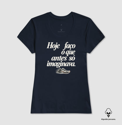 Camiseta Algodão Peruano - Passo que Antes Faltava, Feminino, Marinho