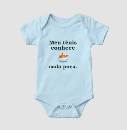Body Infantil - Conhecedor de Poças, Azul Bebê