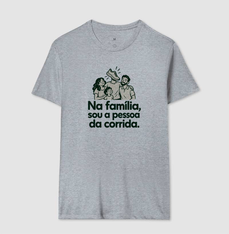 Camiseta Unissex - Sobrenome Corrida, Masculino, Cinza