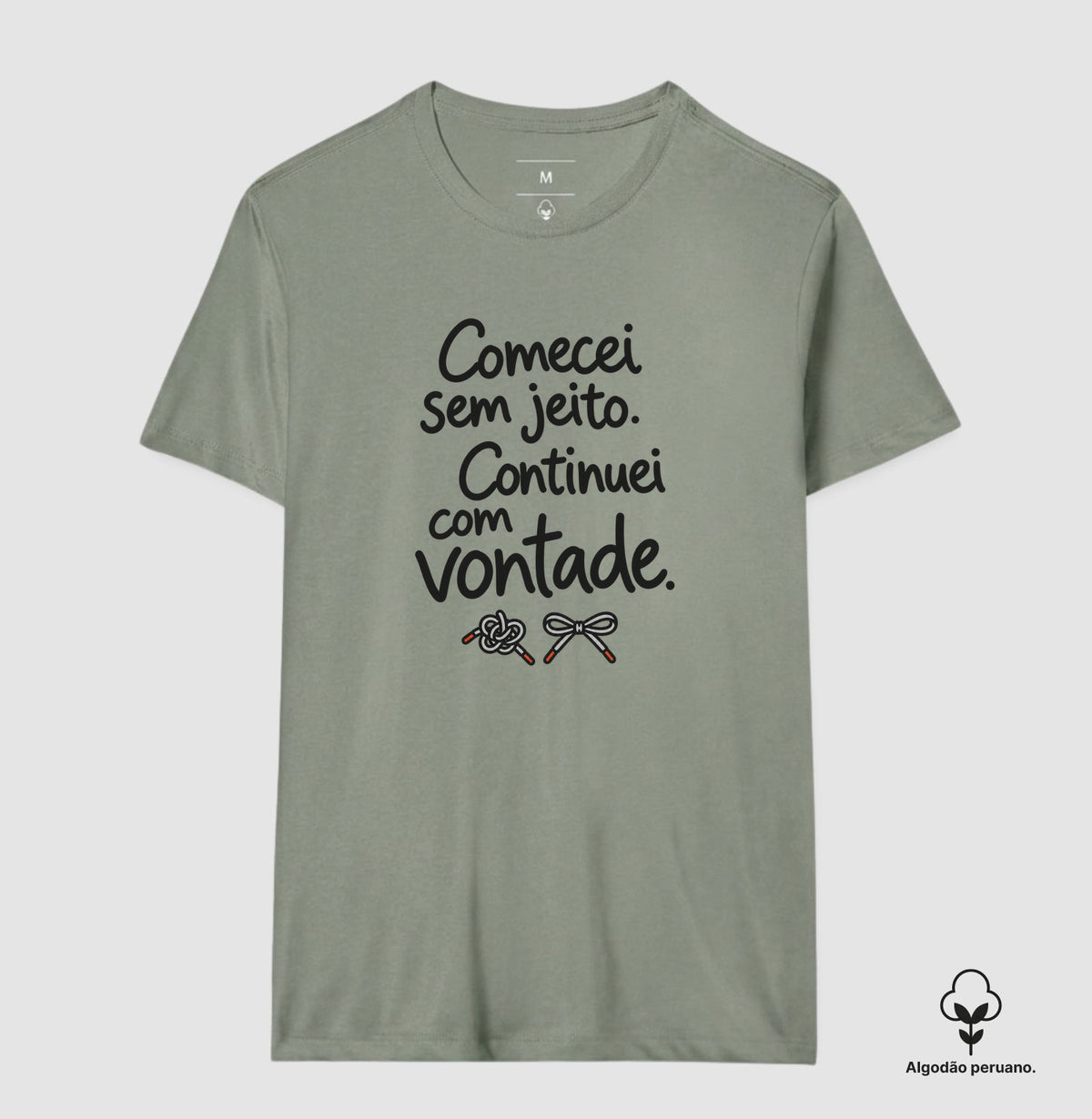 Camiseta Algodão Peruano - Outro Começo, Masculino, Verde Oliva