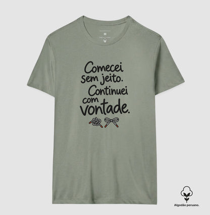 Camiseta Algodão Peruano - Outro Começo, Masculino, Verde Oliva
