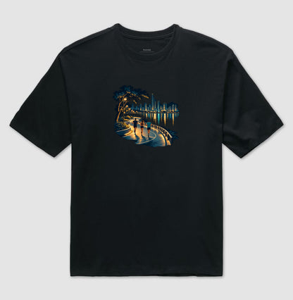 Camiseta Oversized - Noite Refletiva, Preta
