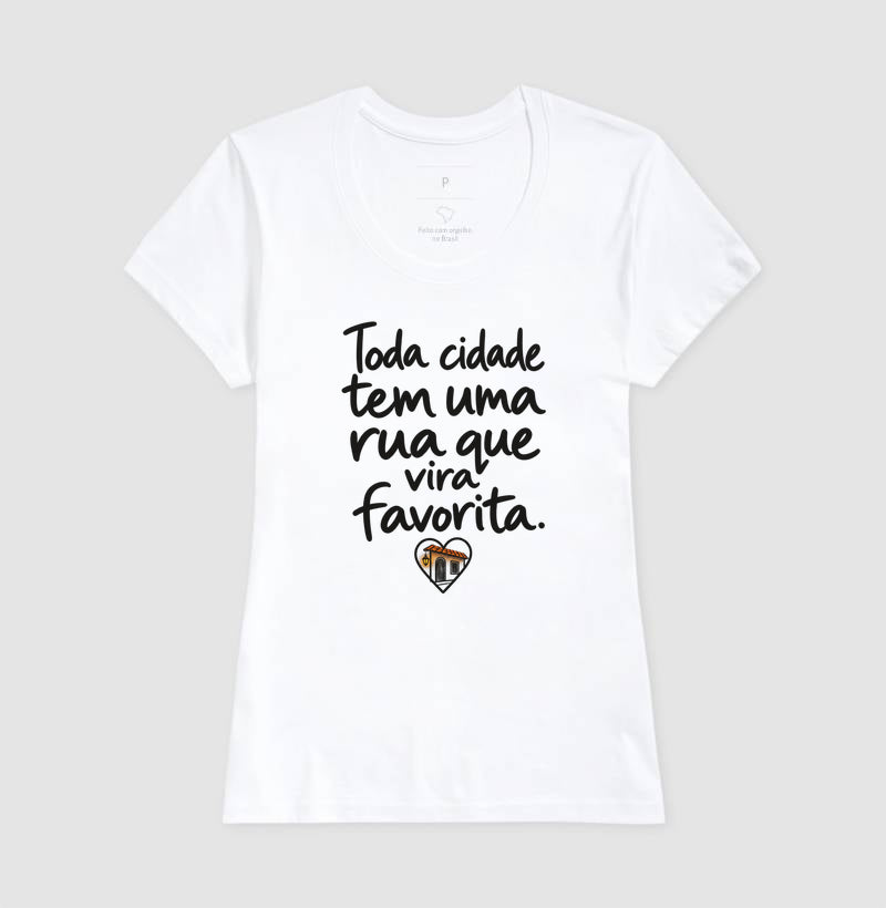 Camiseta Unissex - Rua Favorita, Feminino, Branca