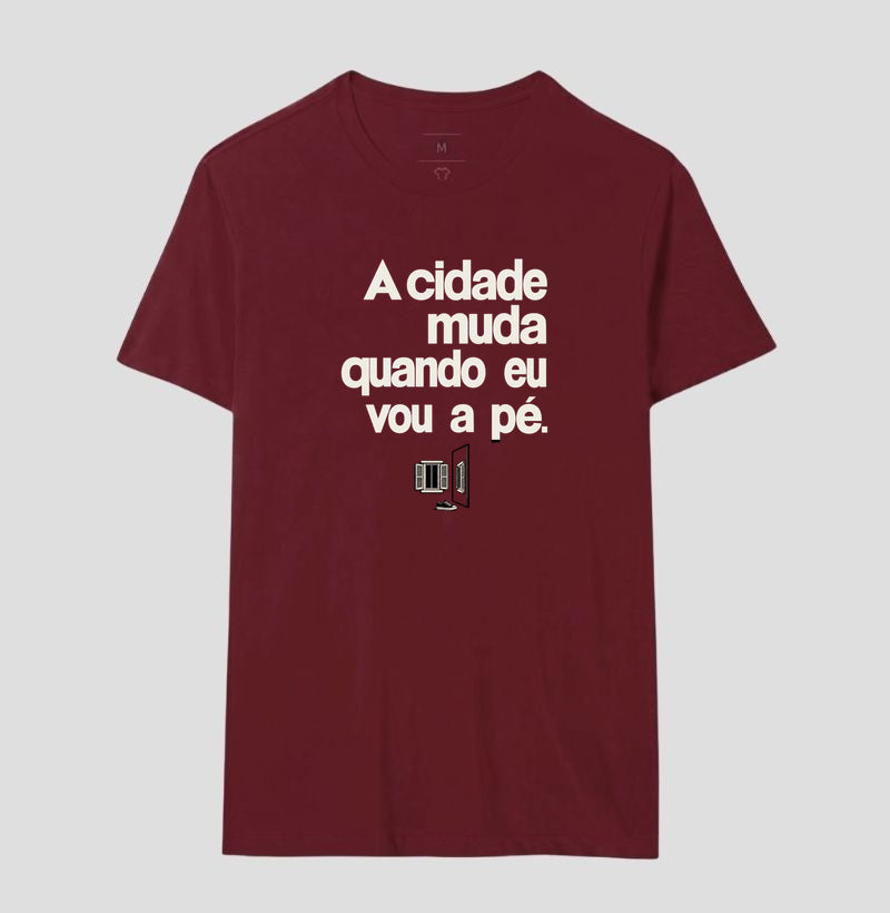 Camiseta Unissex - Outro Olhar, Masculino, Bordeaux