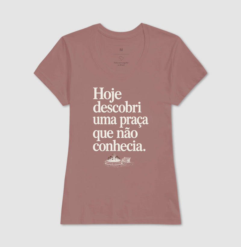 Camiseta Unissex - Praça Descoberta, Feminino, Rosa