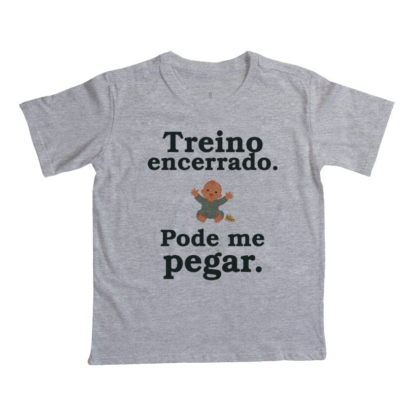 Camiseta Infantil - Hora de Pegar, Cinza