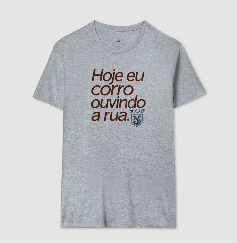 Camiseta Unissex - Música Guardada, Masculino, Cinza