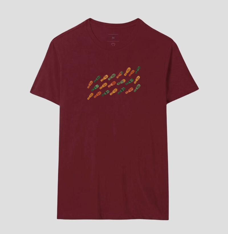 Camiseta Unissex - Passos que Ficaram, Masculino, Bordeaux