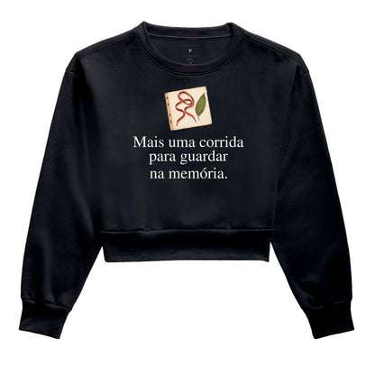 Moletom Cropped - História no Peito, Preta