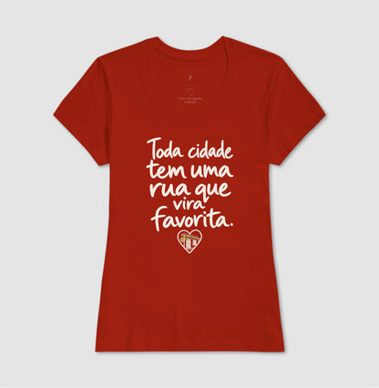 Camiseta Unissex - Rua Favorita, Feminino, Vermelho