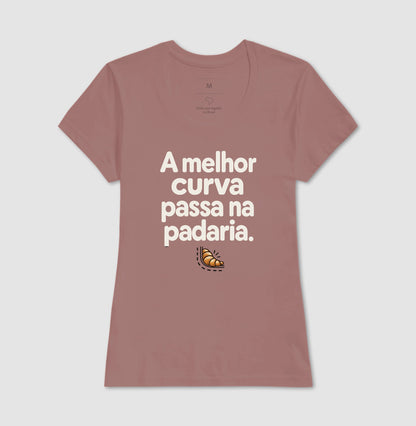 Camiseta Unissex - Curva da Padaria, Feminino, Rosa