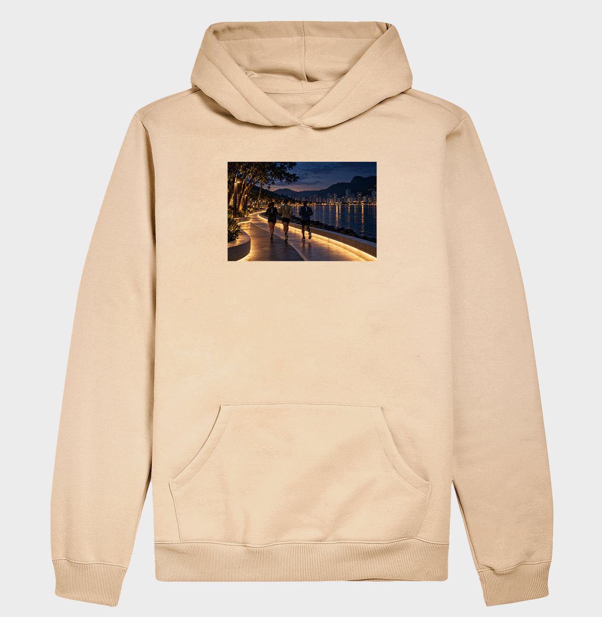 Hoodie Moletom - Noite Refletiva, Bege