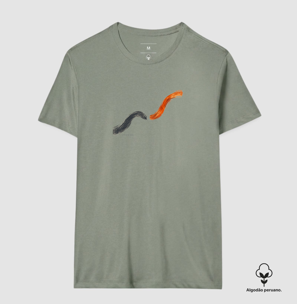 Camiseta Algodão Peruano - Voltei a Correr, Masculino, Verde Oliva