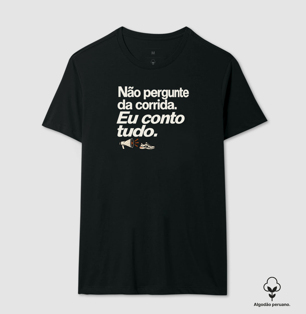 Camiseta Algodão Peruano - Cheguei no Assunto, Masculino, Preta